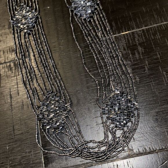 Vintage Long Seed Bead Boho Shimmer Necklace Flapper Victorian​​ - Picture 5 of 7